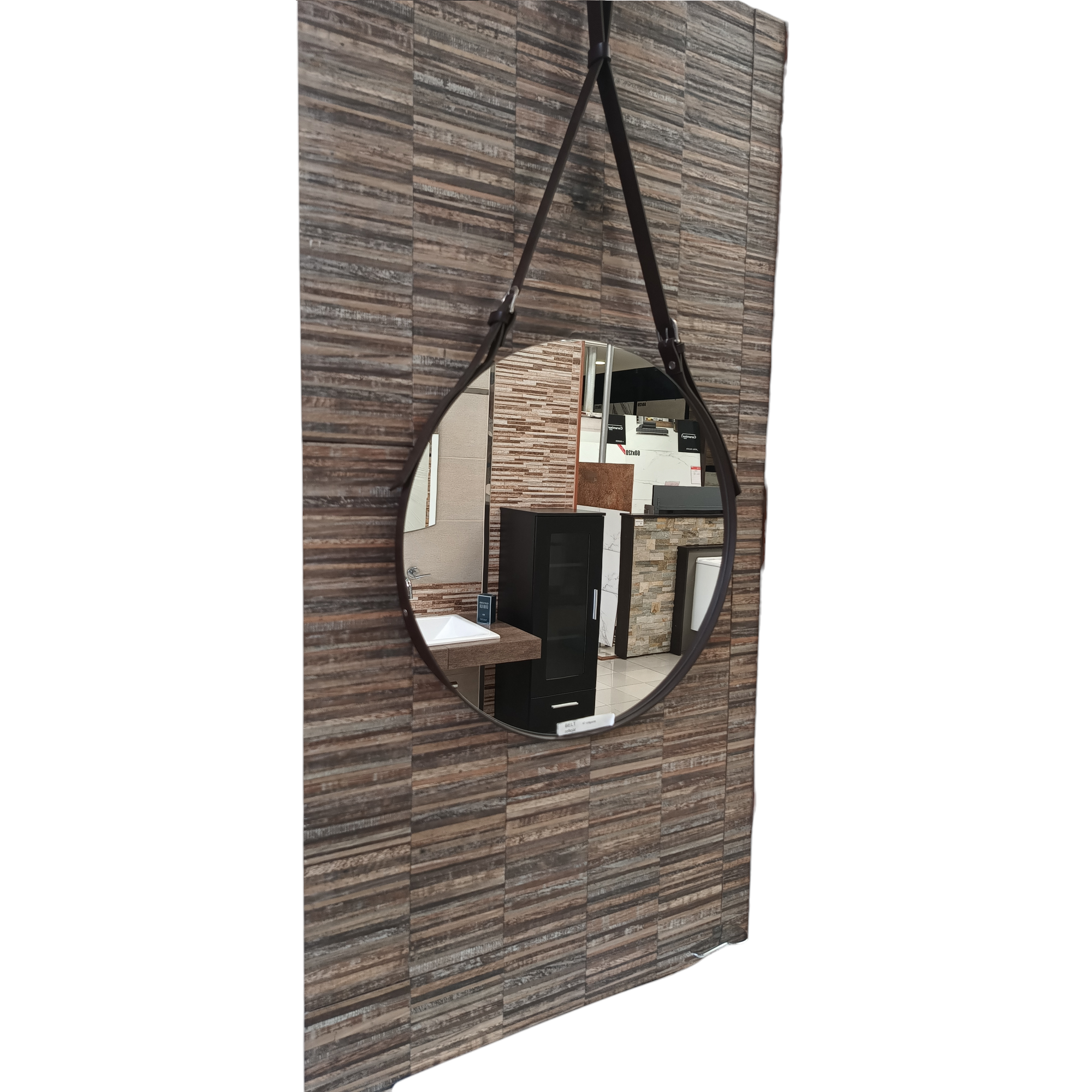 Espejo Reflejar Belt 47 Cm Chocolate