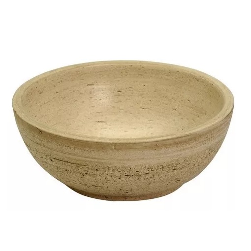 Bacha Artesanal Redonda De Apoyo Fango 35Cm 201 Beige