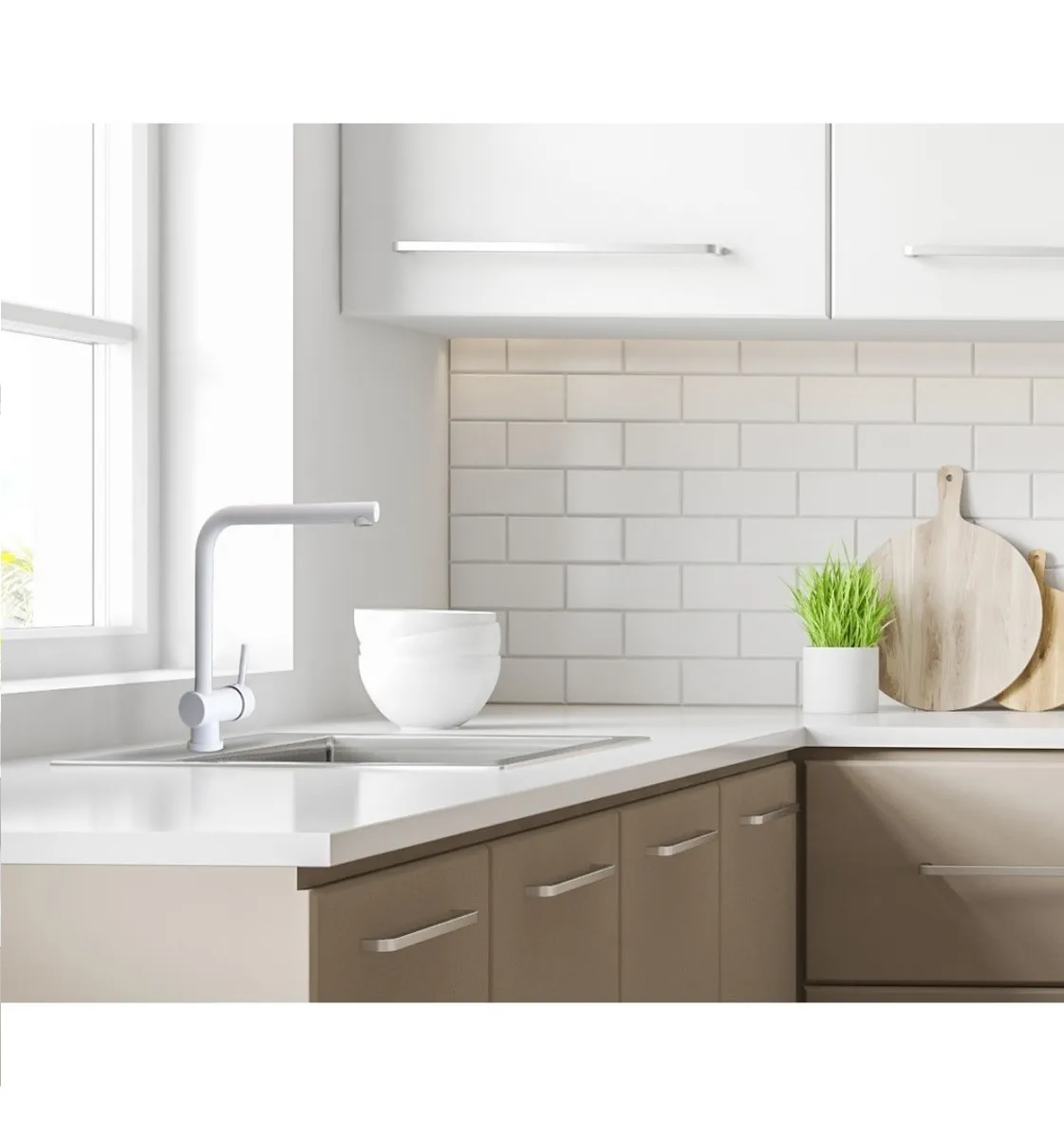 Griferia Monocomando para Cocina Blanca Peirano Santander 20-135