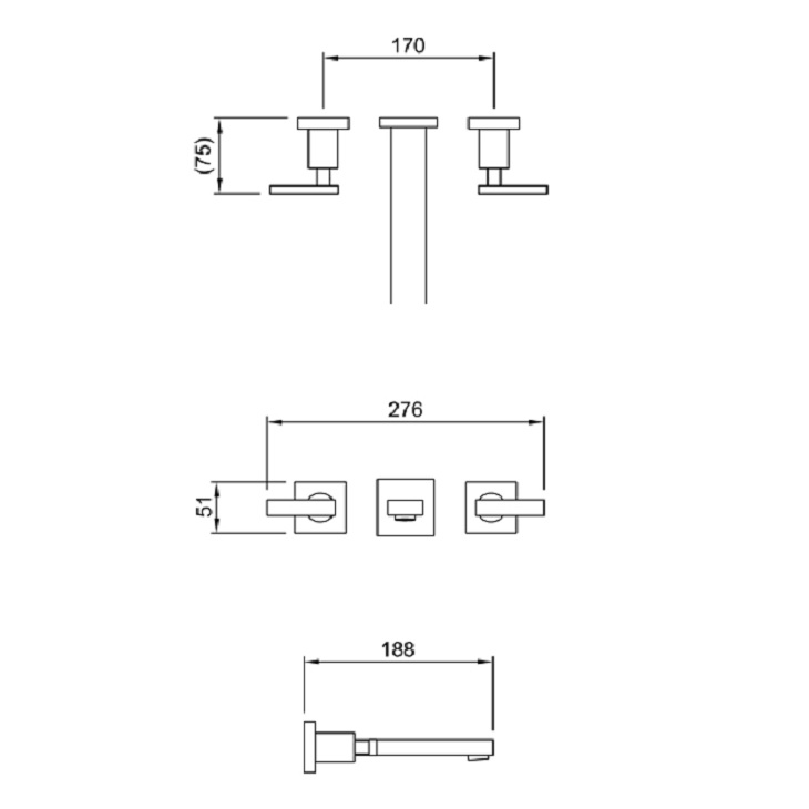 Griferia Para Lavatorio De Pared Peirano Sena 62-163