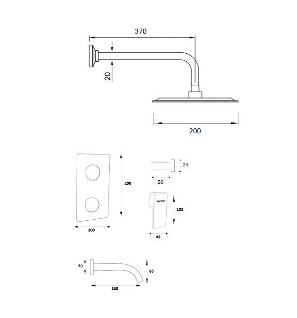 Griferia Monocomando Para Ducha Con Transferencia Peirano Soria 80-152