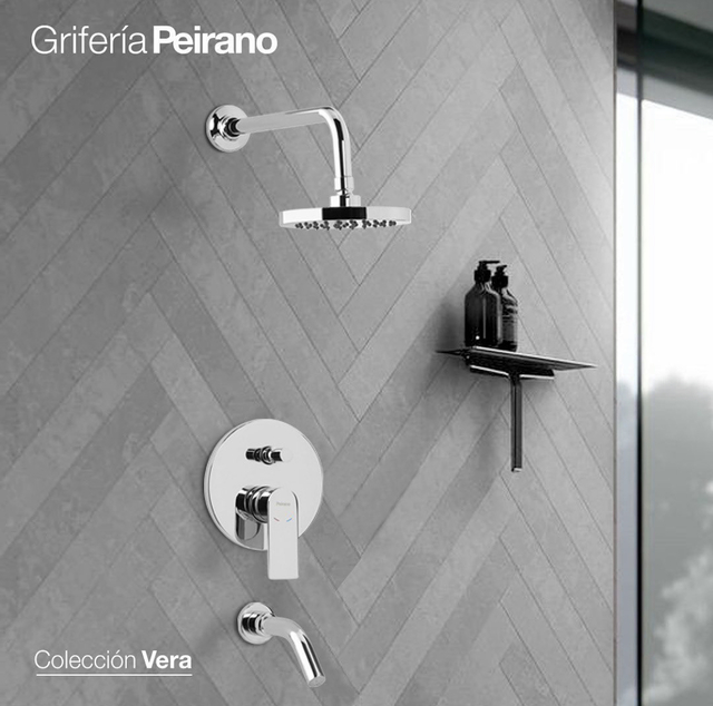 Griferia Monocomando Para Ducha Con Transferencia Peirano Vera 80-180