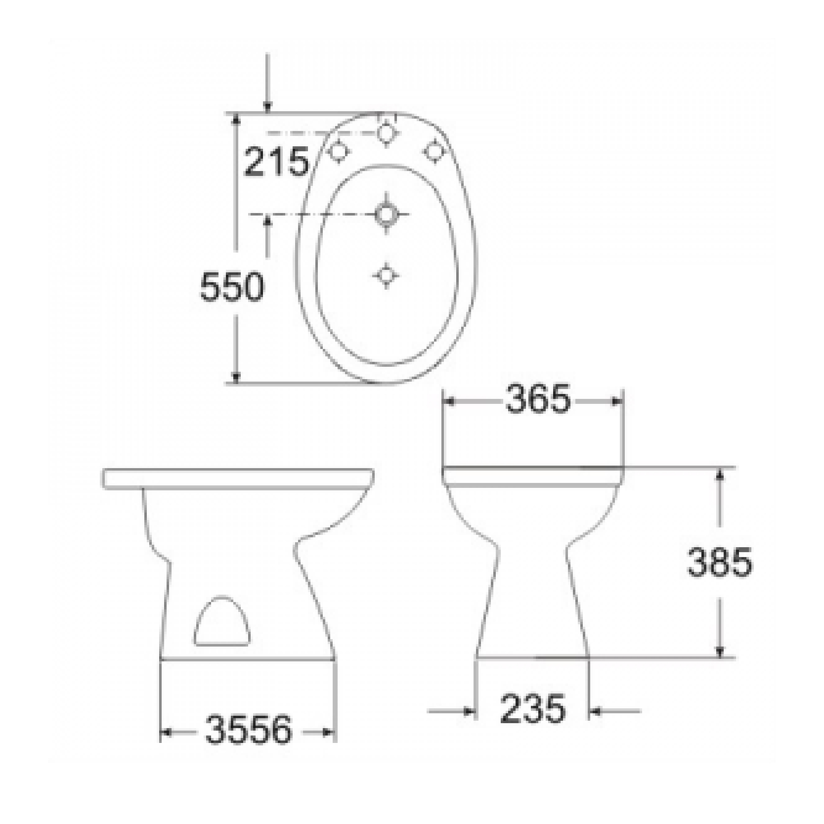 Bidet Roca Italiana De 3 Agujeros Blanco