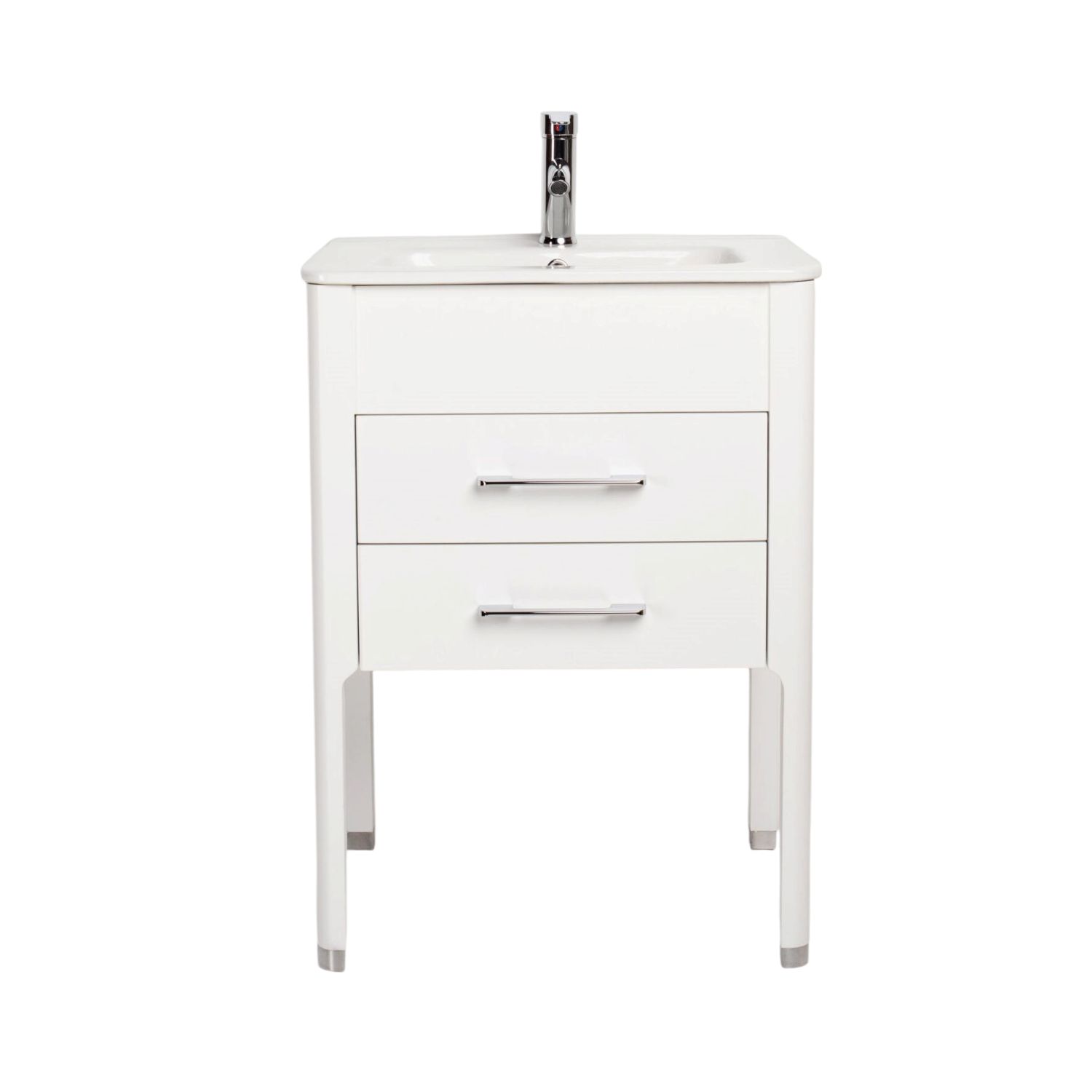 Vanitory De Pie Con Bacha Monocomando Campi Curve 60 Cm