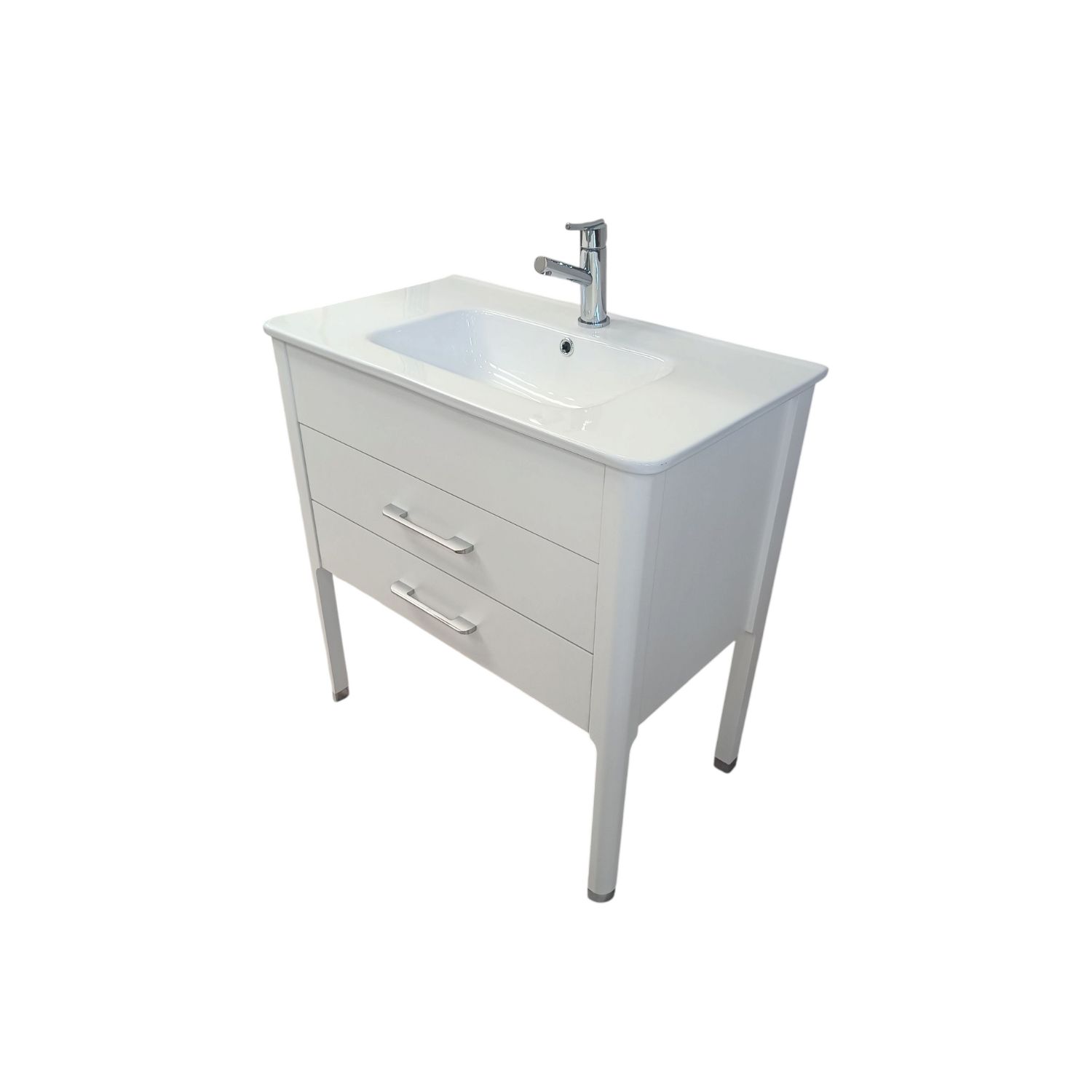 Vanitory De Pie Con Bacha Monocomando Campi Curve 80 Cm