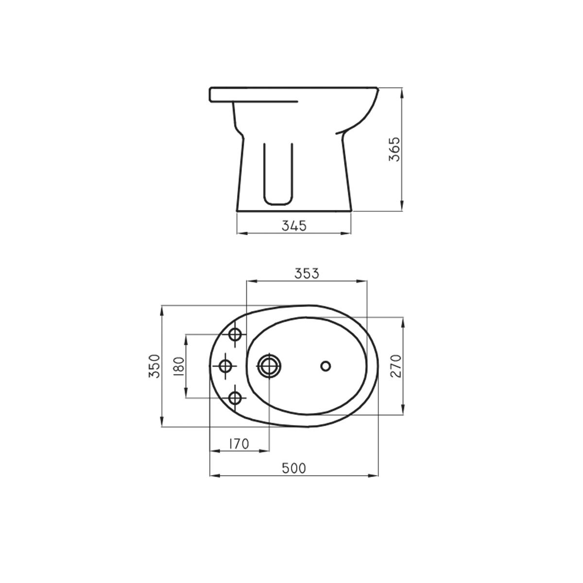 Bidet Blanco Ferrum Andina 3 Agujeros