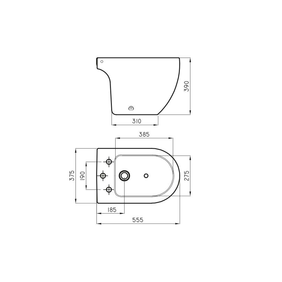 Bidet Ferrum Fontana Blanco 3 Agujeros