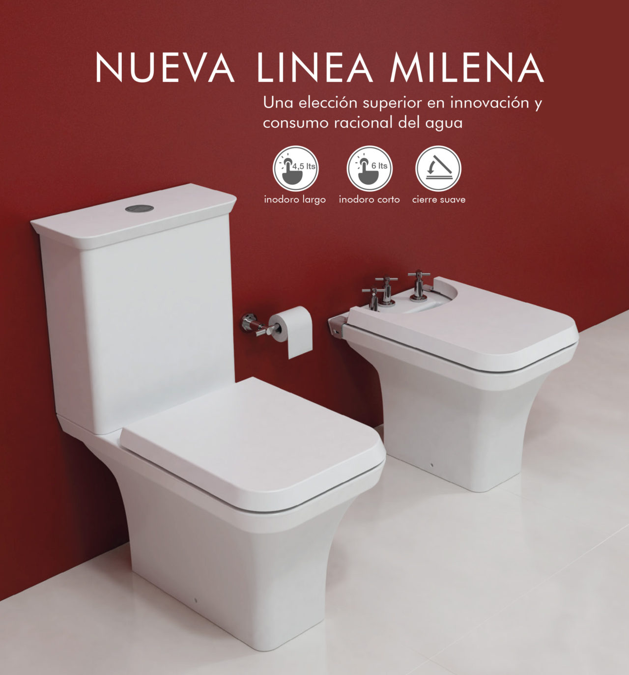 Inodoro Largo Ferrum Milena Blanco