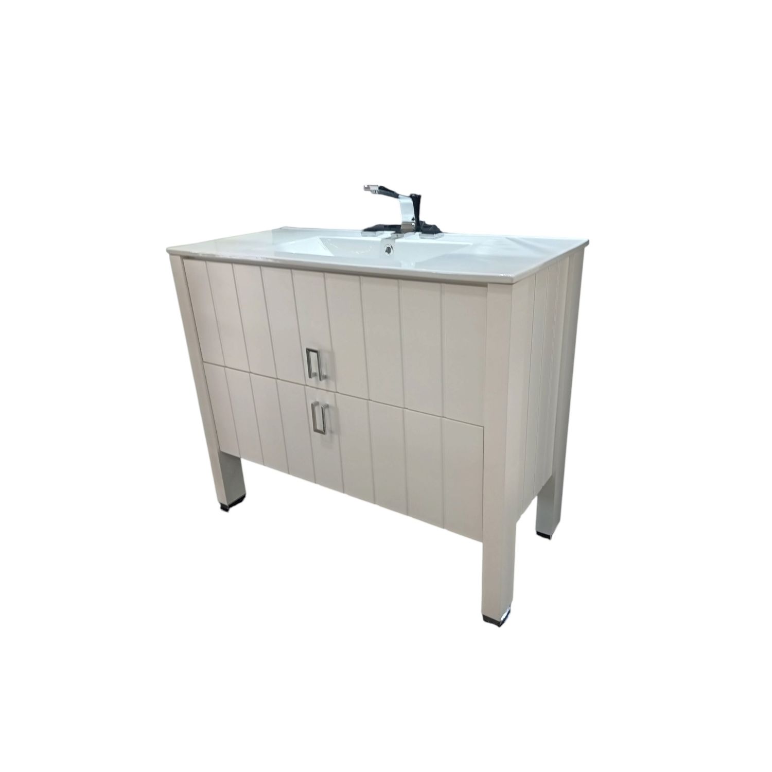 Vanitory De Pie Con Bacha De 3 Agujeros Campi Deck 100Cm Blanco