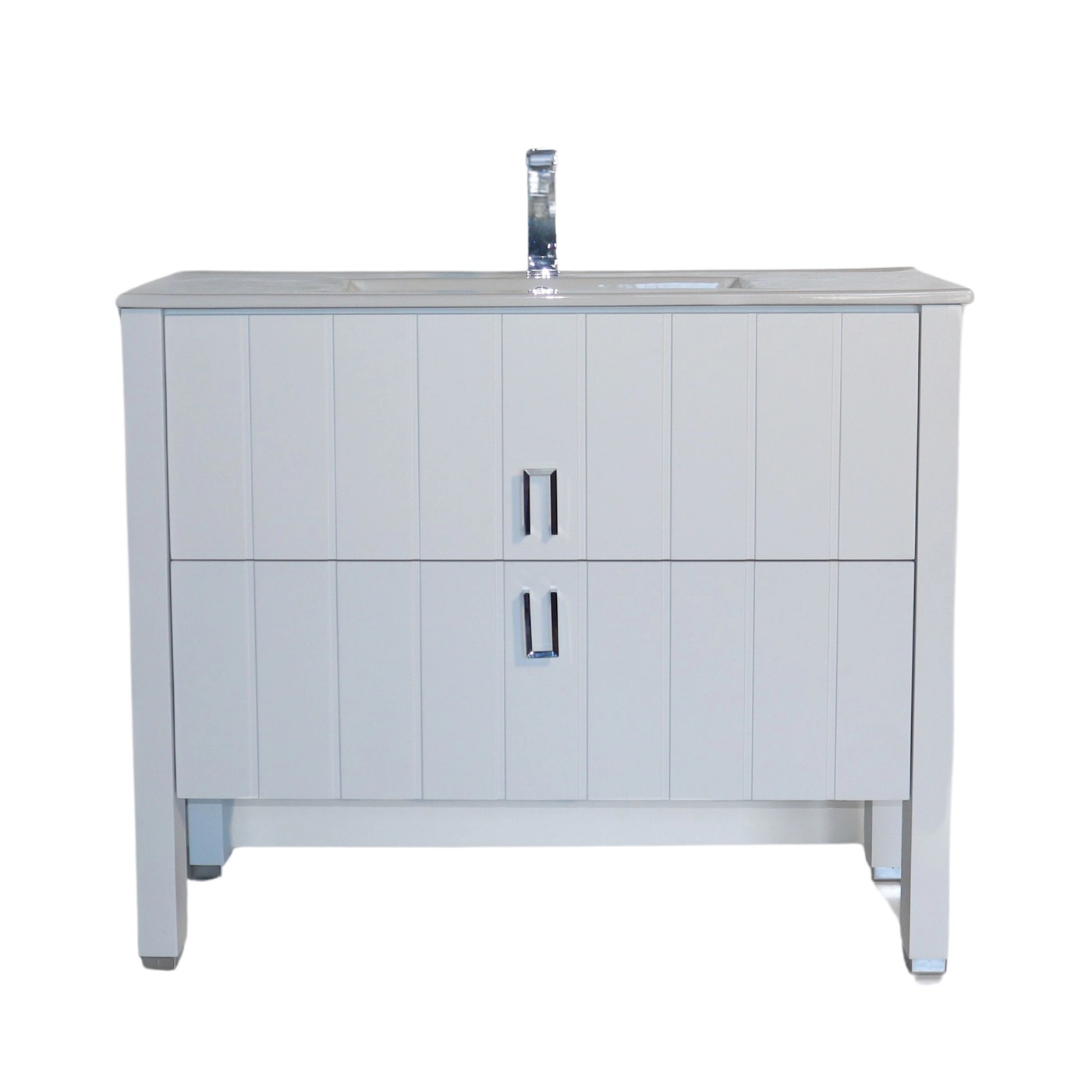 Vanitory De Pie Con Bacha Monocomando Campi Deck 100 Cm Blanco
