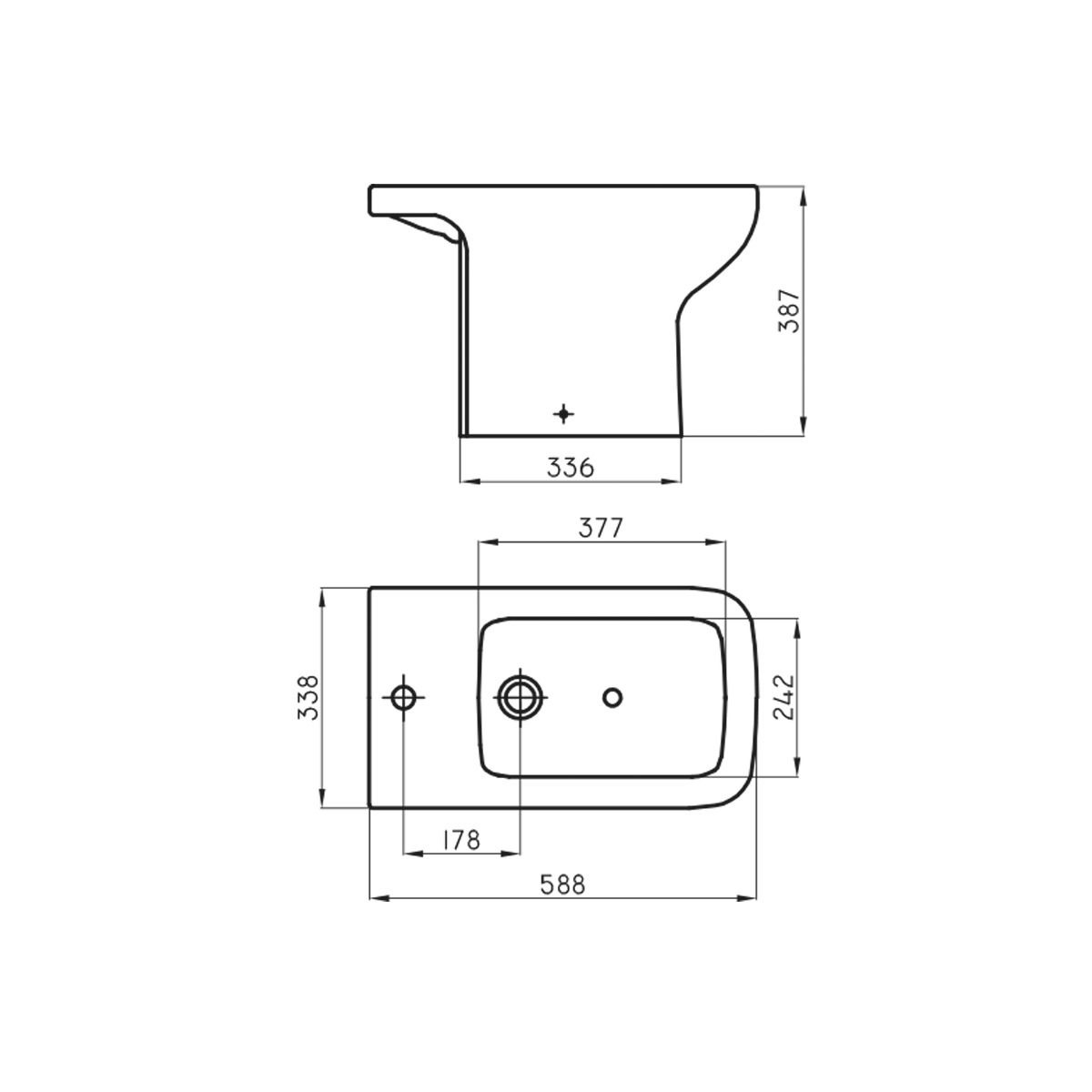 Bidet Ferrum Trento 1 Agujero Blanco