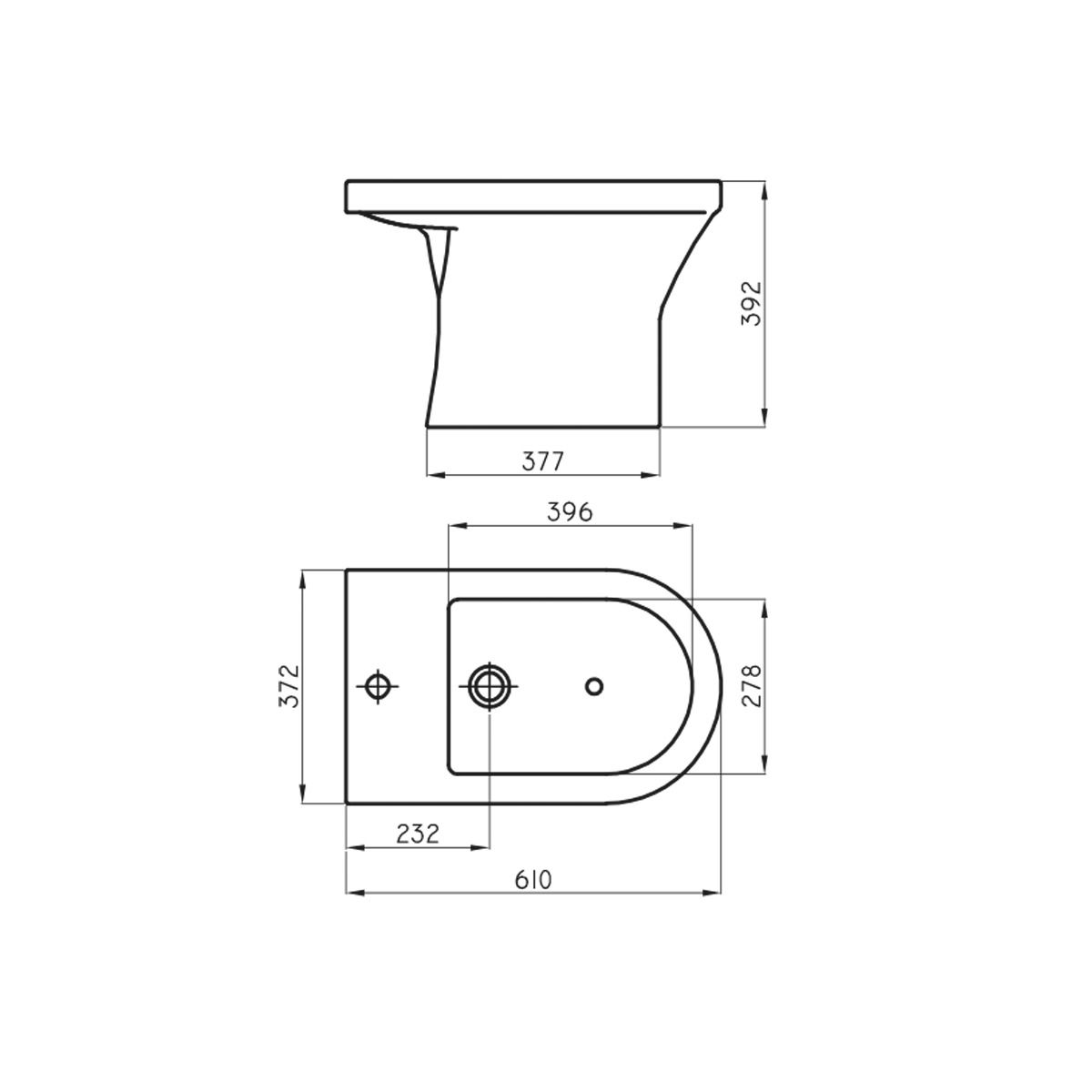 Bidet Ferrum Varese De 1 Agujero Blanco