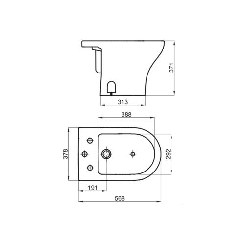 Bidet Ferrum Varese De 3 Agujeros Blanco