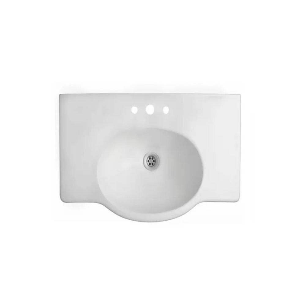 Bacha De Loza Ferrum Venecia De 3 Agujeros Blanca Para Vanitory De 48 Cm
