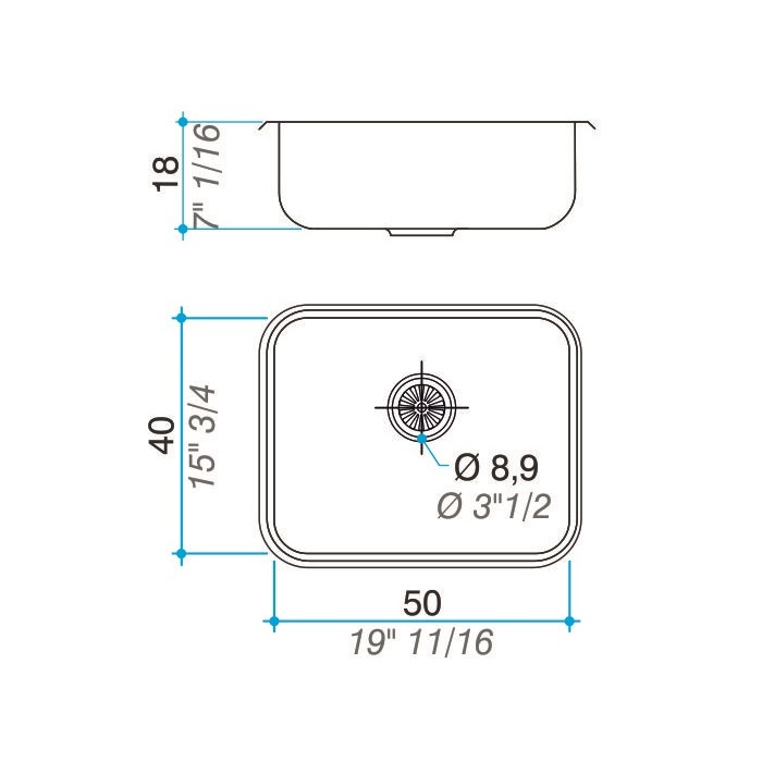 Bacha De Cocina Johnson E50/18
