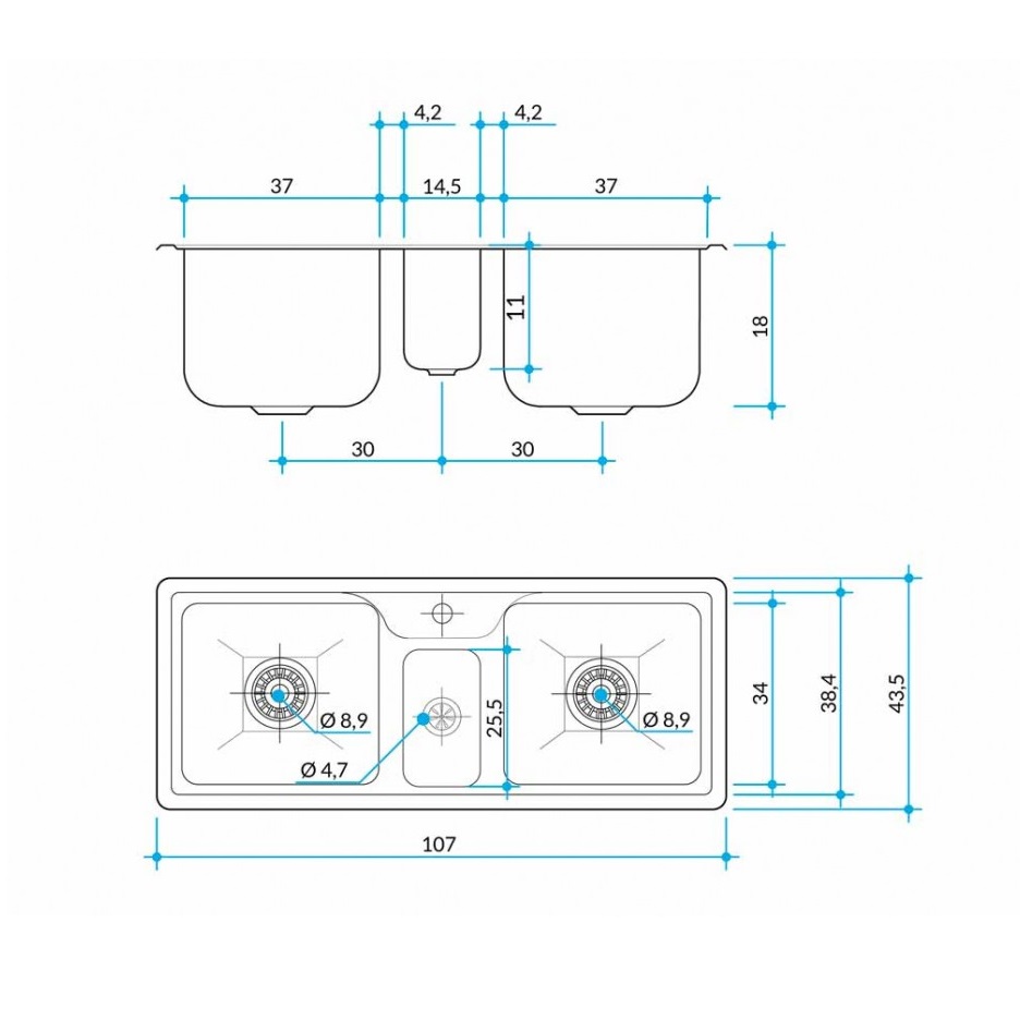 Bacha De Cocina Johnson Hidra J 107