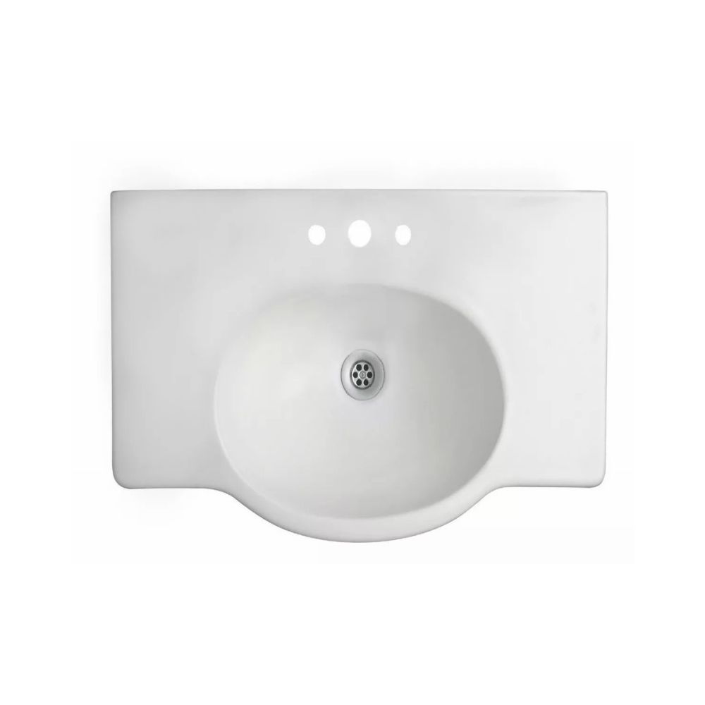 Bacha De Loza Ferrum Venecia De 3 Agujeros Blanca Para Vanitory De 64 Cm