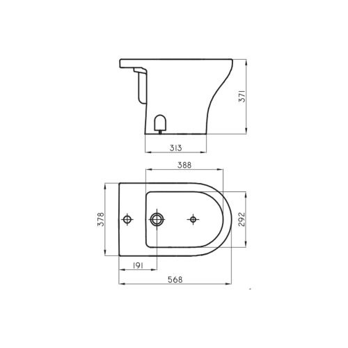 Bidet Ferrum Veneto 3 Agujeros Blanco
