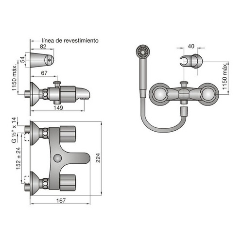 Griferia Para Ducha Con Transferencia Fv Allegro 112/15