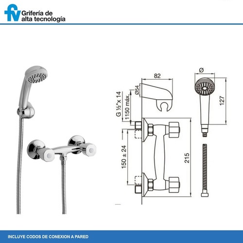 Griferia Para Ducha Exterior Sin Transferencia Fv Arizona 113/B1