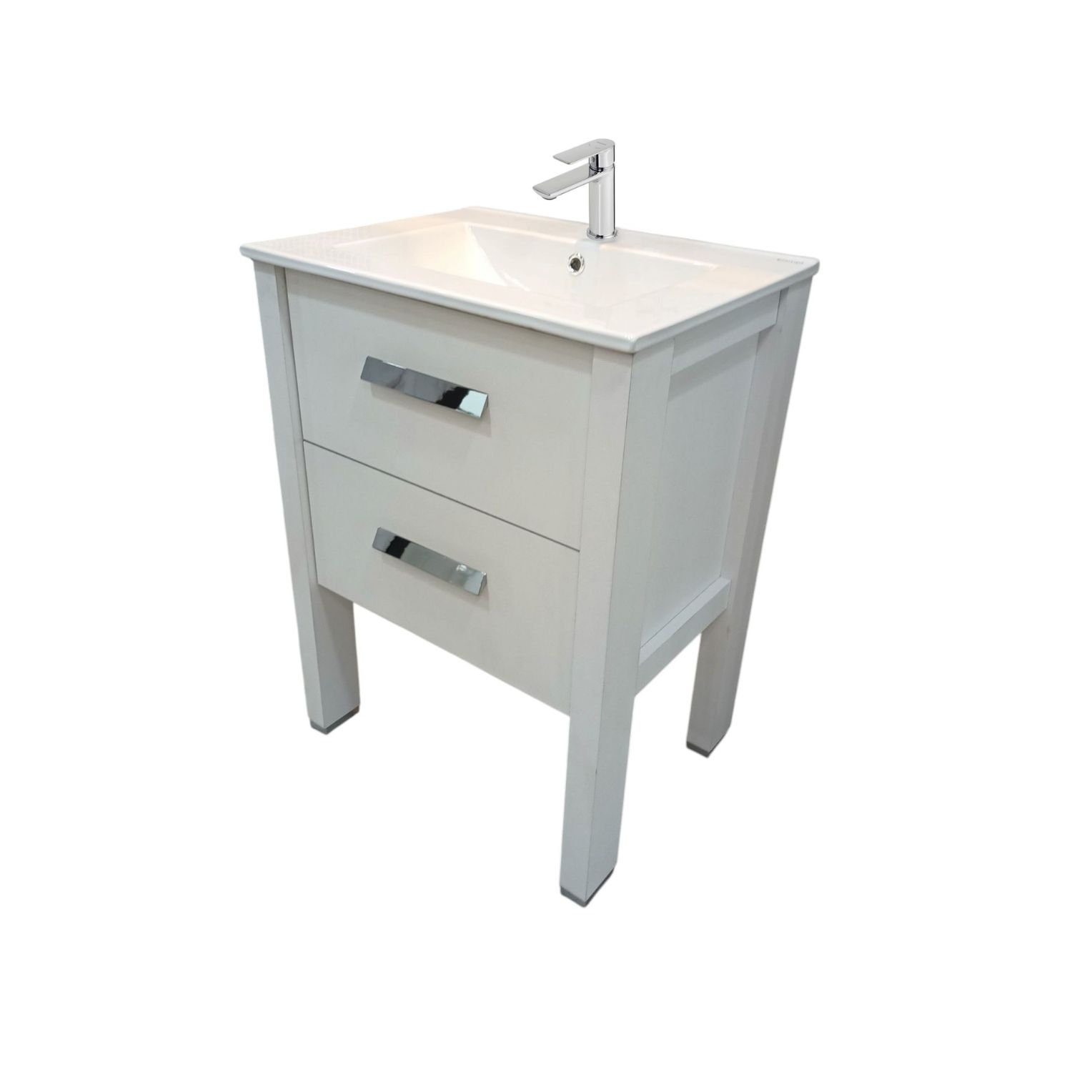 Vanitory De Pie Con Bacha Monocomando Campi Folk 60 Cm Blanco