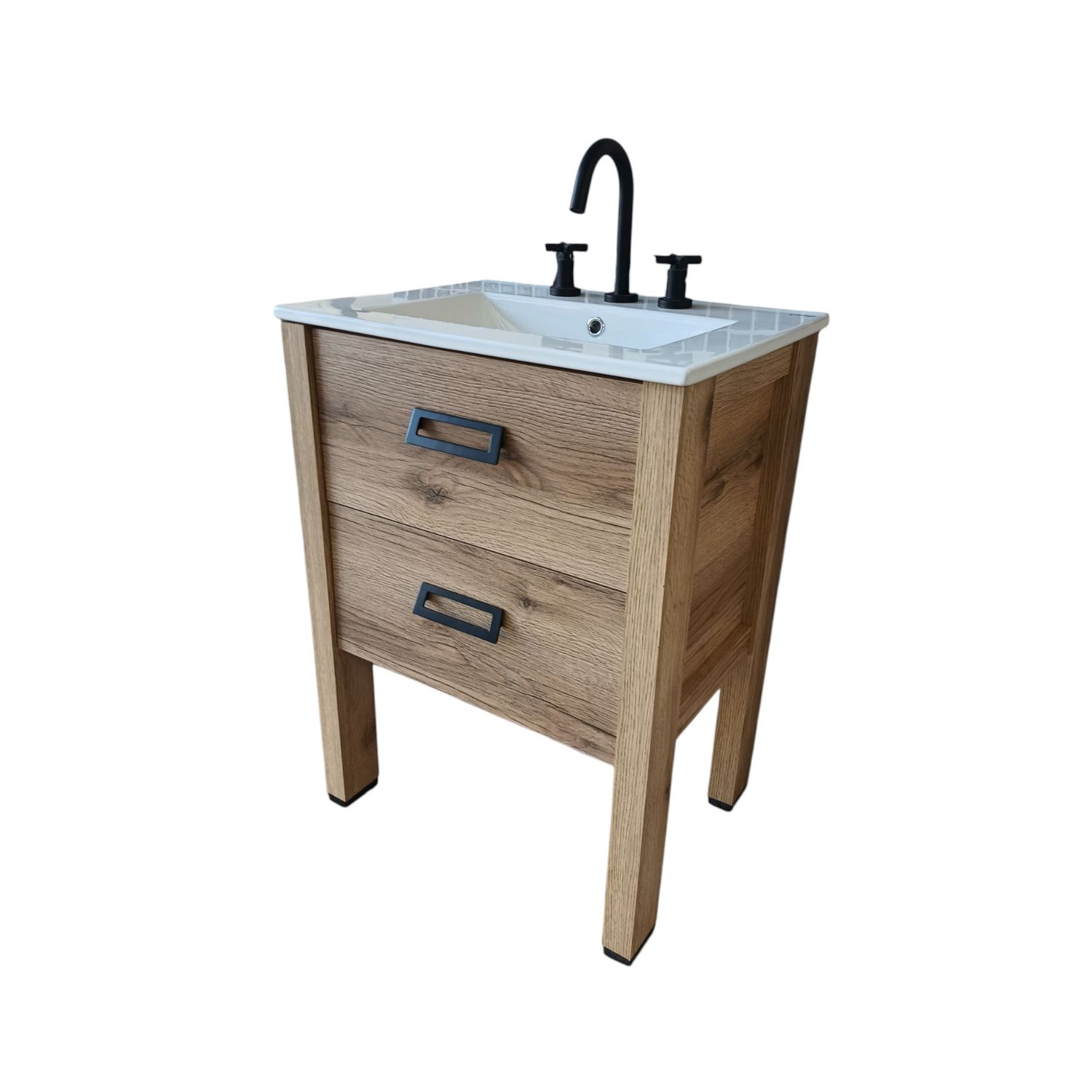 Vanitory De Pie Con Bacha De 3 Agujeros Campi Folk 60Cm Roble