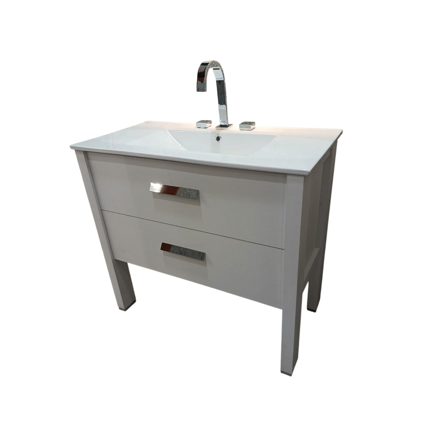 Vanitory De Pie Con Bacha De 3 Agujeros Campi Folk 90Cm Blanco