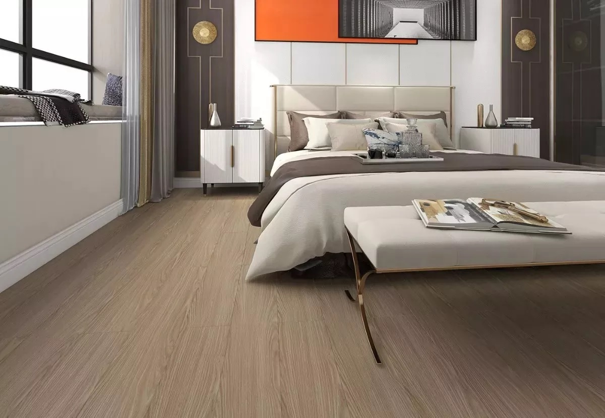 Piso Vinílico De Encastre o Click Con Base de Goma – 9906-6 Beige